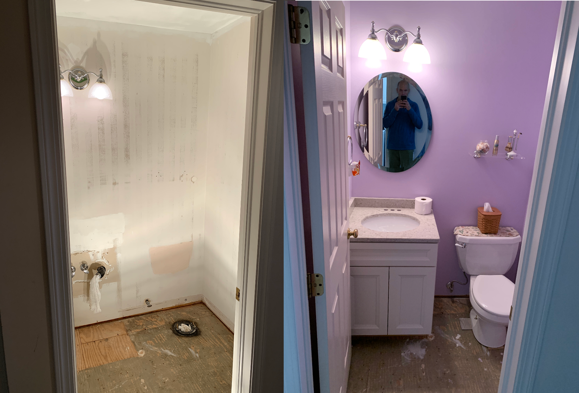 Bathroom remodel before and after