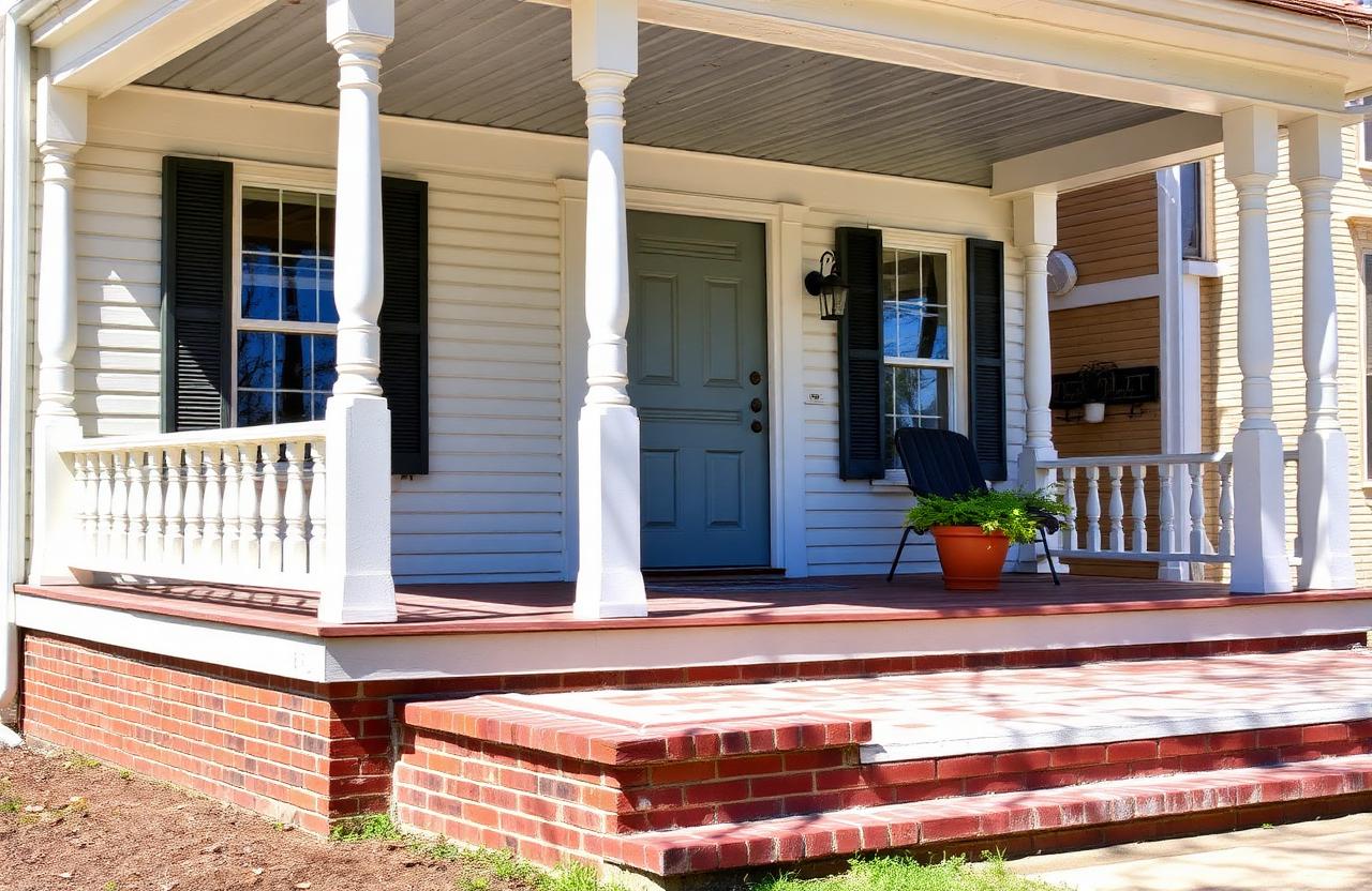 Power washed front porch in Painesville, OH