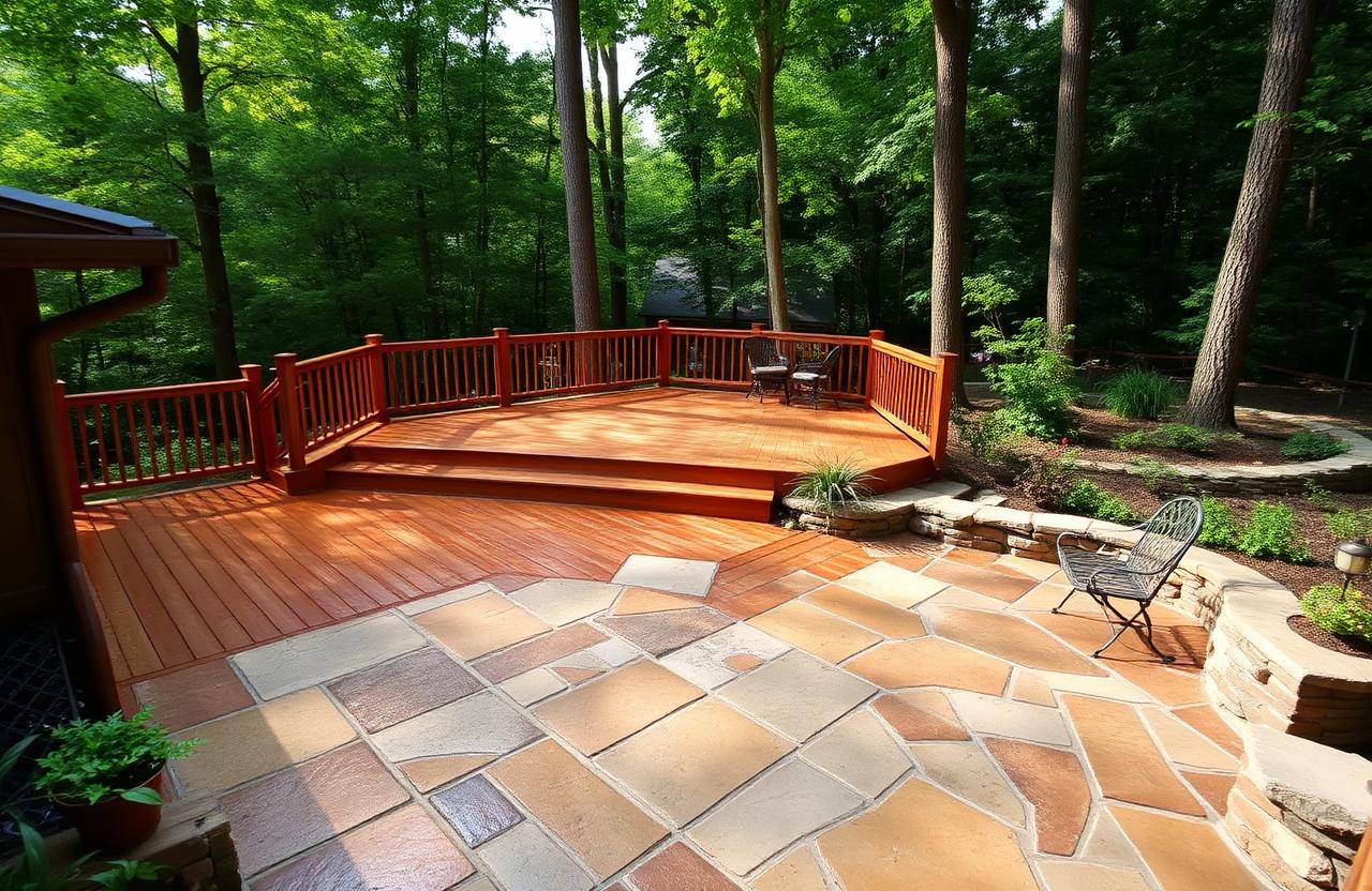 Power washed cedar deck in Kirtland, OH