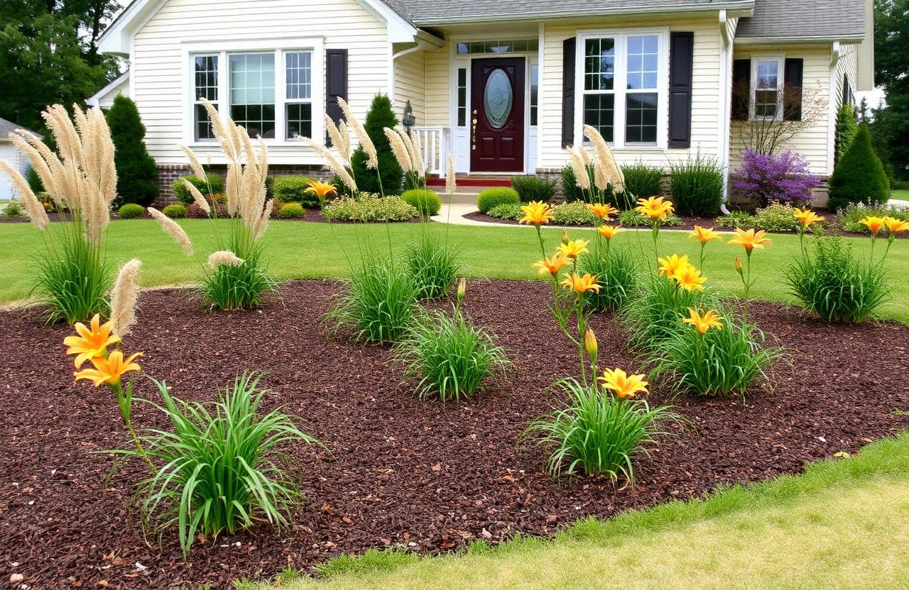 Front yard landscaping in Wickliffe, OH