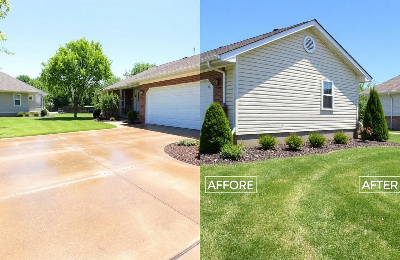 Power washed driveway in Mentor, OH